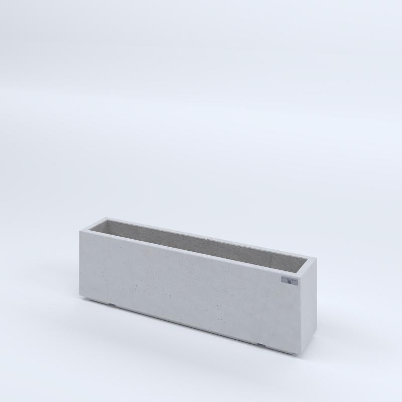FIORIERE IN CEMENTO LISCE RETTANGOLARI PIEDINI ACQUASTOP CM100X25X30H BIANCO