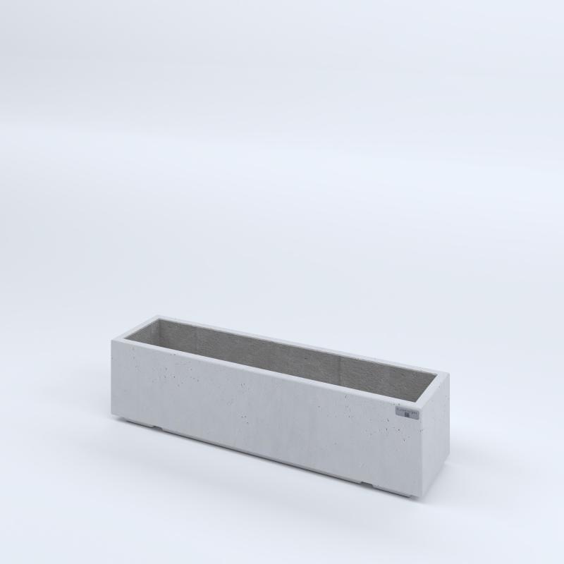 FIORIERE IN CEMENTO LISCE RETTANGOLARI PIEDINI ACQUASTOP CM100X25X25H BIANCO