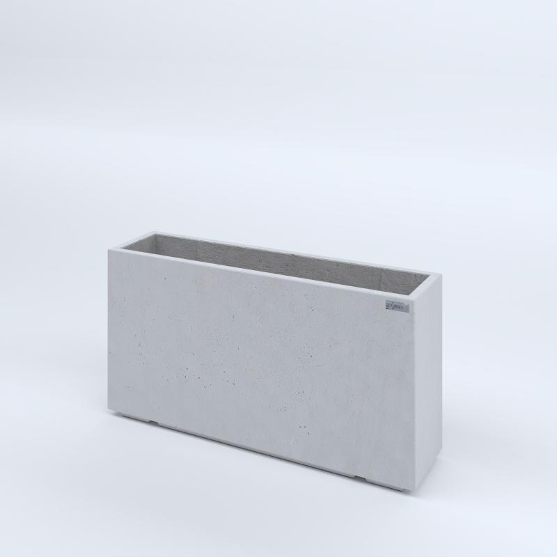 FIORIERE IN CEMENTO LISCE RETTANGOLARI PIEDINI ACQUASTOP CM100X25X50H BIANCO
