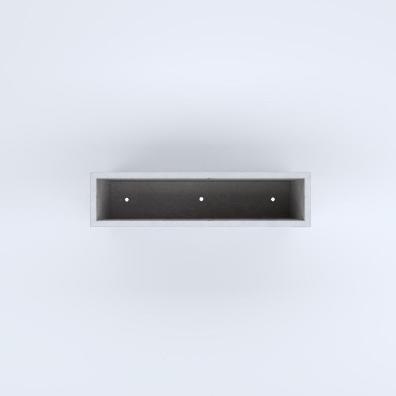 FIORIERE IN CEMENTO LISCE RETTANGOLARI PIEDINI ACQUASTOP CM100X25X50H BIANCO