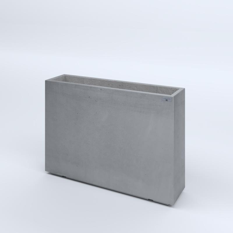 FIORIERE IN CEMENTO LISCE RETTANGOLARI PIEDINI ACQUASTOP CM100X25X70H GRIGIO