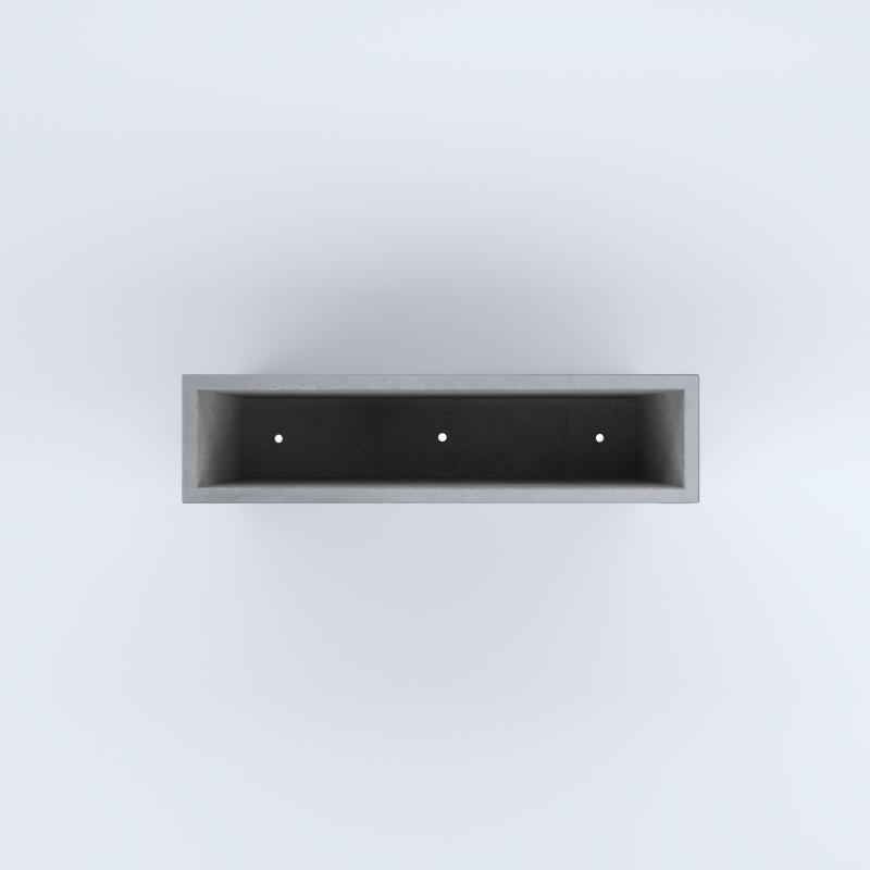 FIORIERE IN CEMENTO LISCE RETTANGOLARI PIEDINI ACQUASTOP CM100X25X70H GRIGIO