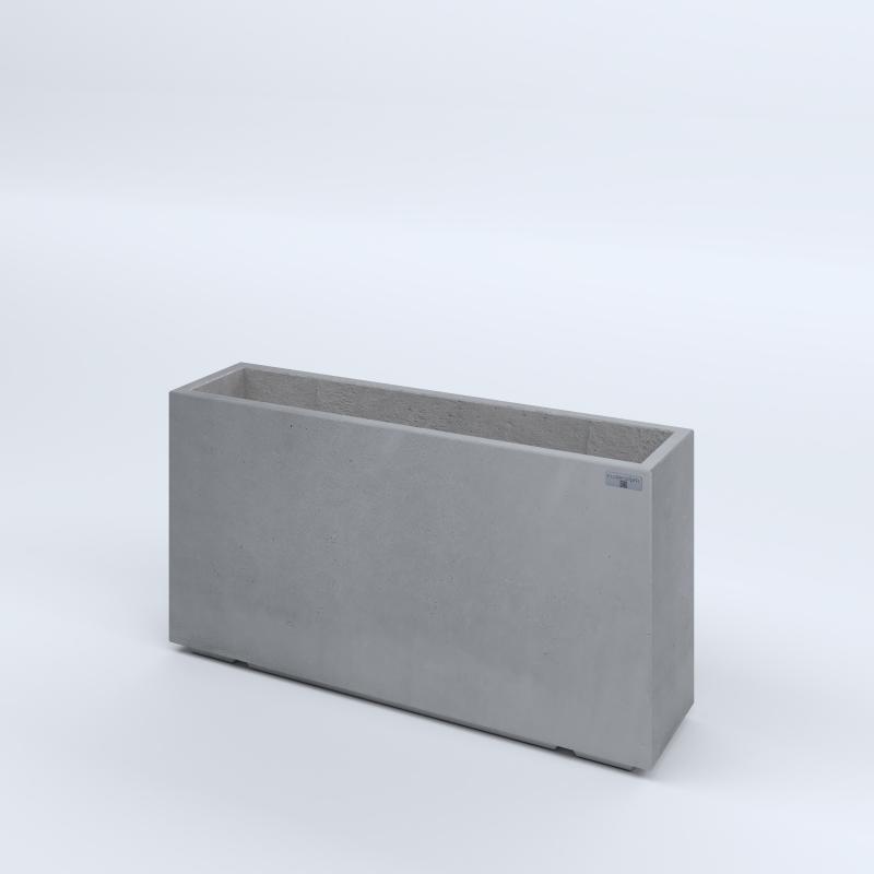 FIORIERE IN CEMENTO LISCE RETTANGOLARI PIEDINI ACQUASTOP CM100X25X50H GRIGIO