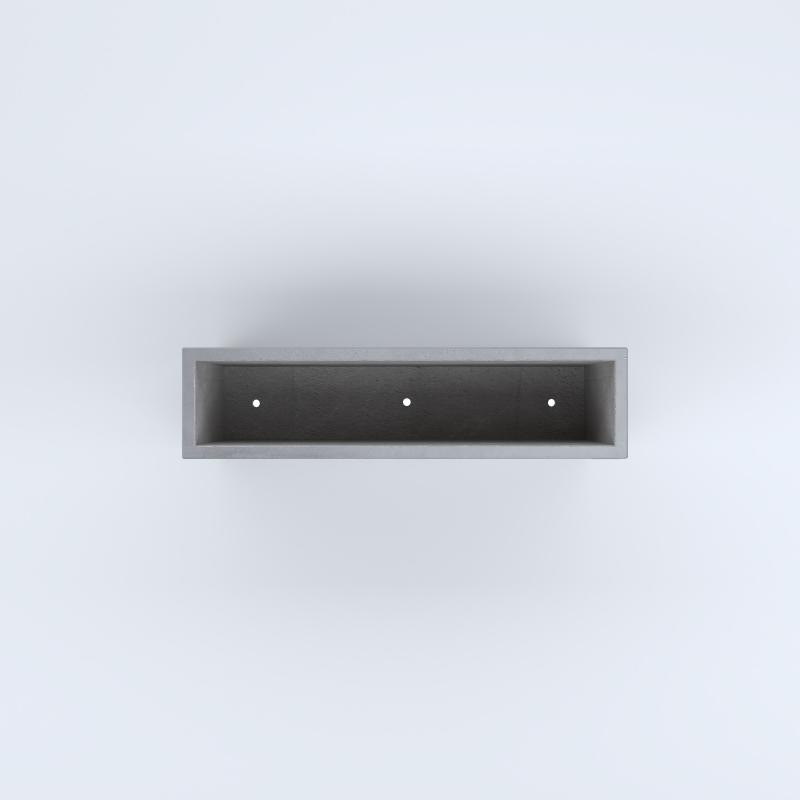 FIORIERE IN CEMENTO LISCE RETTANGOLARI PIEDINI ACQUASTOP CM100X25X50H GRIGIO