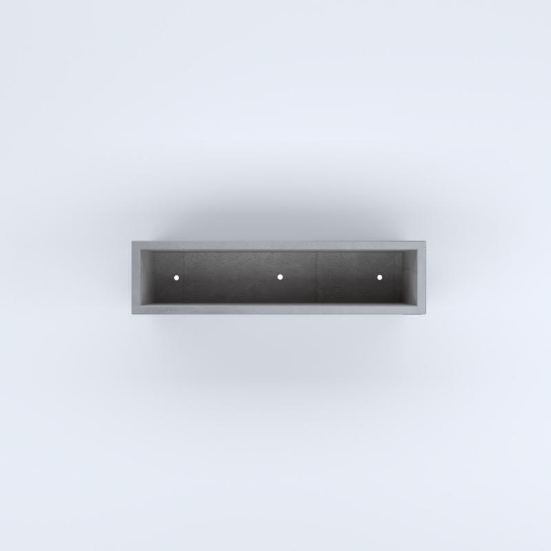 FIORIERE IN CEMENTO LISCE RETTANGOLARI PIEDINI ACQUASTOP CM100X25X40H GRIGIO