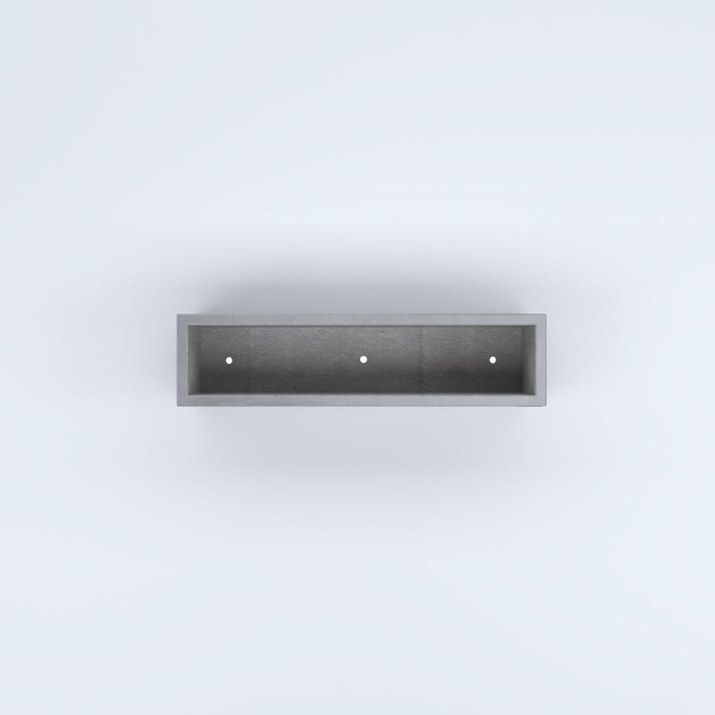 FIORIERE IN CEMENTO LISCE RETTANGOLARI PIEDINI ACQUASTOP CM100X25X30H GRIGIO