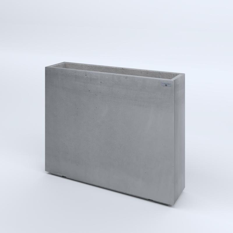 FIORIERE IN CEMENTO LISCE RETTANGOLARI PIEDINI ACQUASTOP CM100X25X80H GRIGIO