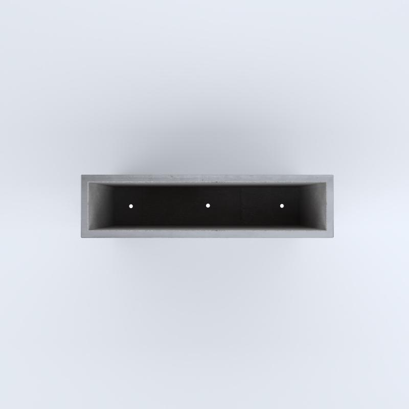 FIORIERE IN CEMENTO LISCE RETTANGOLARI PIEDINI ACQUASTOP CM100X25X80H GRIGIO