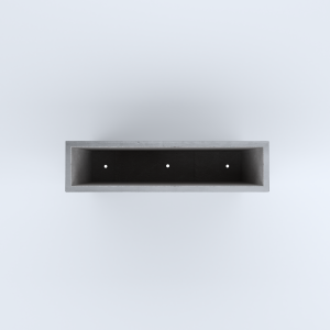 FIORIERE IN CEMENTO LISCE RETTANGOLARI PIEDINI ACQUASTOP CM100X25X80H GRIGIO