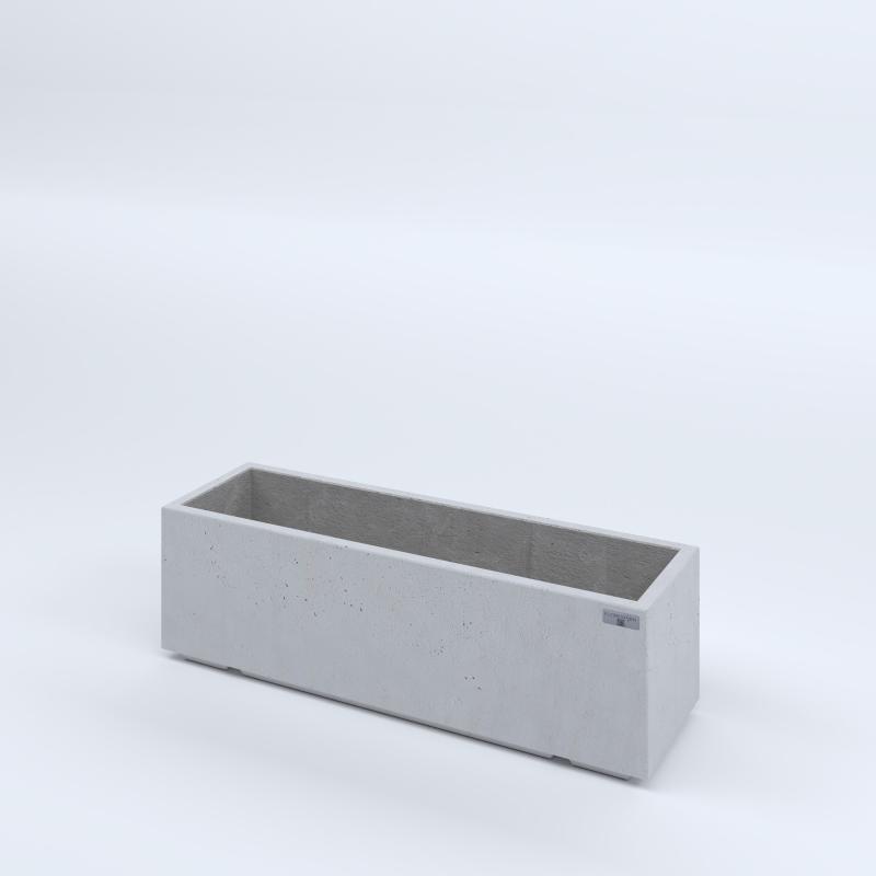 FIORIERE IN CEMENTO LISCE RETTANGOLARI PIEDINI ACQUASTOP CM100X30X30H BIANCO
