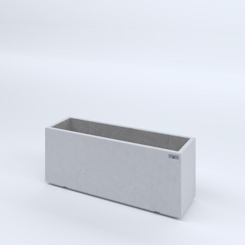 FIORIERE IN CEMENTO LISCE RETTANGOLARI PIEDINI ACQUASTOP CM100X30X40H BIANCO