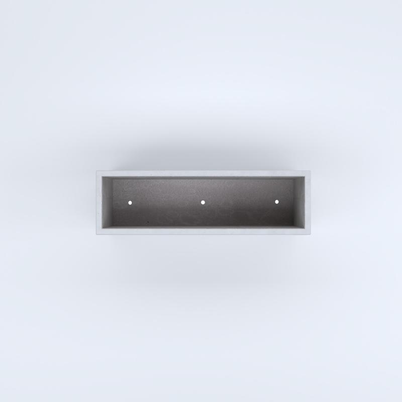FIORIERE IN CEMENTO LISCE RETTANGOLARI PIEDINI ACQUASTOP CM100X30X40H BIANCO