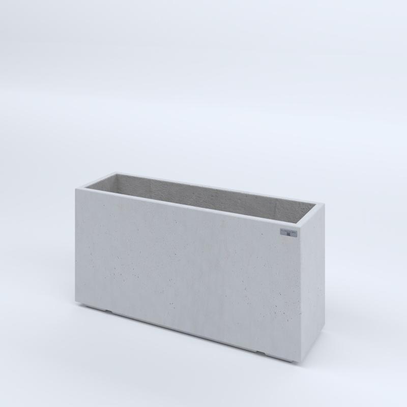 FIORIERE IN CEMENTO LISCE RETTANGOLARI PIEDINI ACQUASTOP CM100X30X50H BIANCO