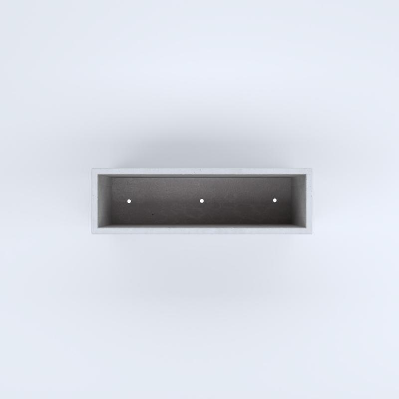 FIORIERE IN CEMENTO LISCE RETTANGOLARI PIEDINI ACQUASTOP CM100X30X50H BIANCO