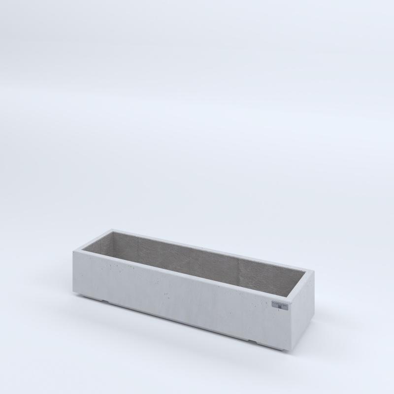 FIORIERE IN CEMENTO LISCE RETTANGOLARI PIEDINI ACQUASTOP CM100X30X20H BIANCO