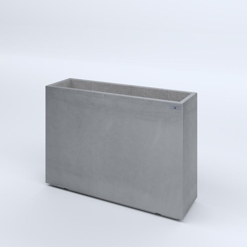 FIORIERE IN CEMENTO LISCE RETTANGOLARI PIEDINI ACQUASTOP CM100X30X70H GRIGIO