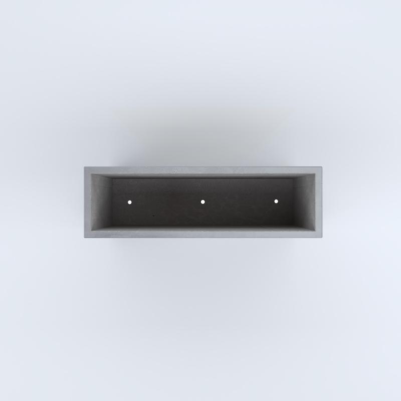 FIORIERE IN CEMENTO LISCE RETTANGOLARI PIEDINI ACQUASTOP CM100X30X70H GRIGIO