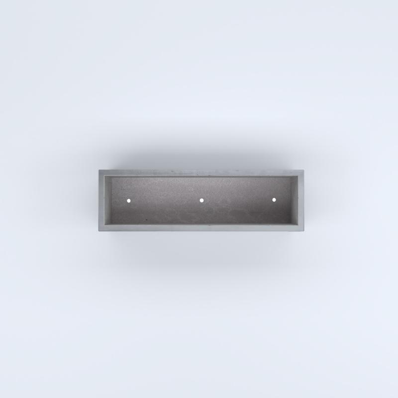 FIORIERE IN CEMENTO LISCE RETTANGOLARI PIEDINI ACQUASTOP CM100X30X30H GRIGIO