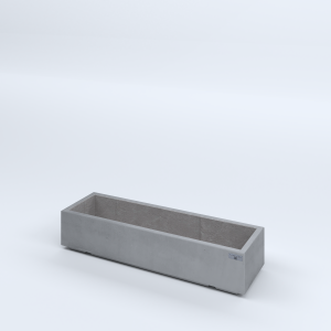 FIORIERE IN CEMENTO LISCE RETTANGOLARI PIEDINI ACQUASTOP CM100X30X20H GRIGIO