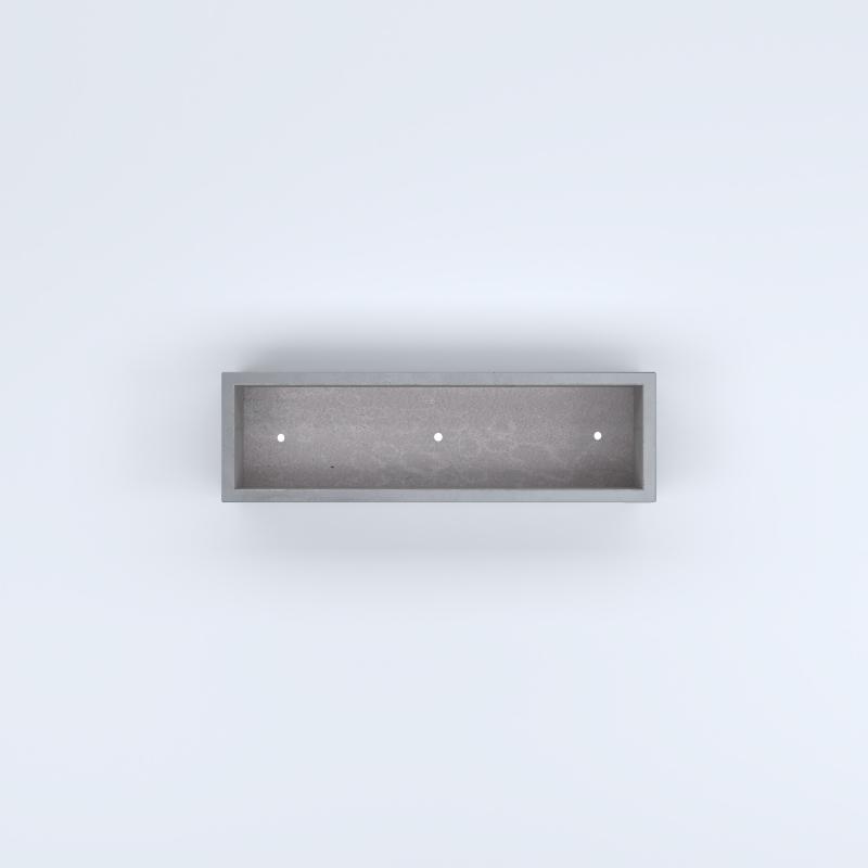 FIORIERE IN CEMENTO LISCE RETTANGOLARI PIEDINI ACQUASTOP CM100X30X20H GRIGIO