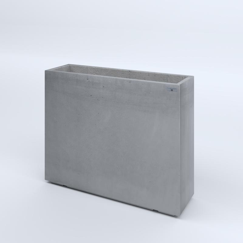 FIORIERE IN CEMENTO LISCE RETTANGOLARI PIEDINI ACQUASTOP CM100X30X80H GRIGIO