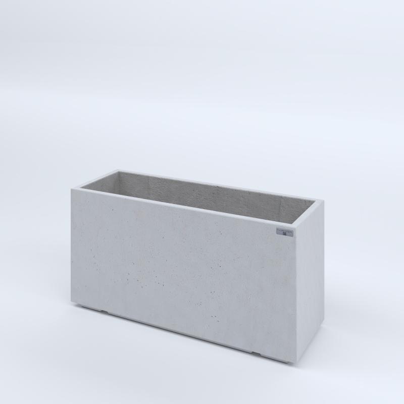 FIORIERE IN CEMENTO LISCE RETTANGOLARI PIEDINI ACQUASTOP CM100X35X50H BIANCO