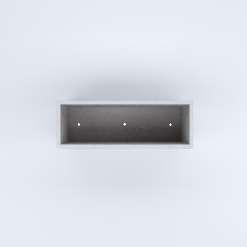 FIORIERE IN CEMENTO LISCE RETTANGOLARI PIEDINI ACQUASTOP CM100X35X50H BIANCO