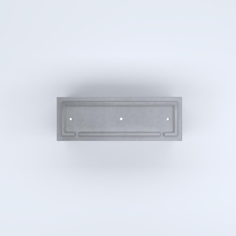 FIORIERE IN CEMENTO LISCE RETTANGOLARI PIEDINI ACQUASTOP CM100X35X40H GRIGIO