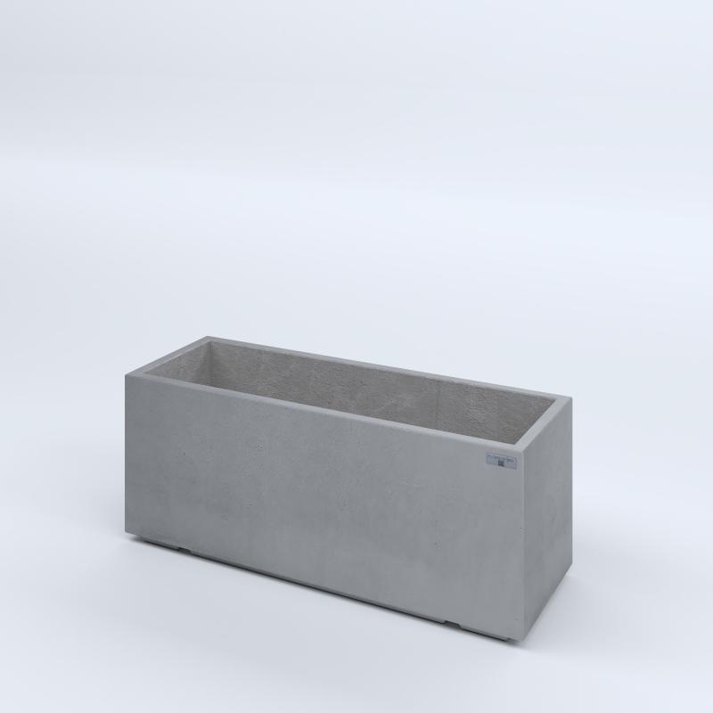 FIORIERE IN CEMENTO LISCE RETTANGOLARI PIEDINI ACQUASTOP CM100X35X40H GRIGIO