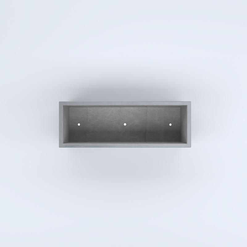 FIORIERE IN CEMENTO LISCE RETTANGOLARI PIEDINI ACQUASTOP CM100X35X40H GRIGIO