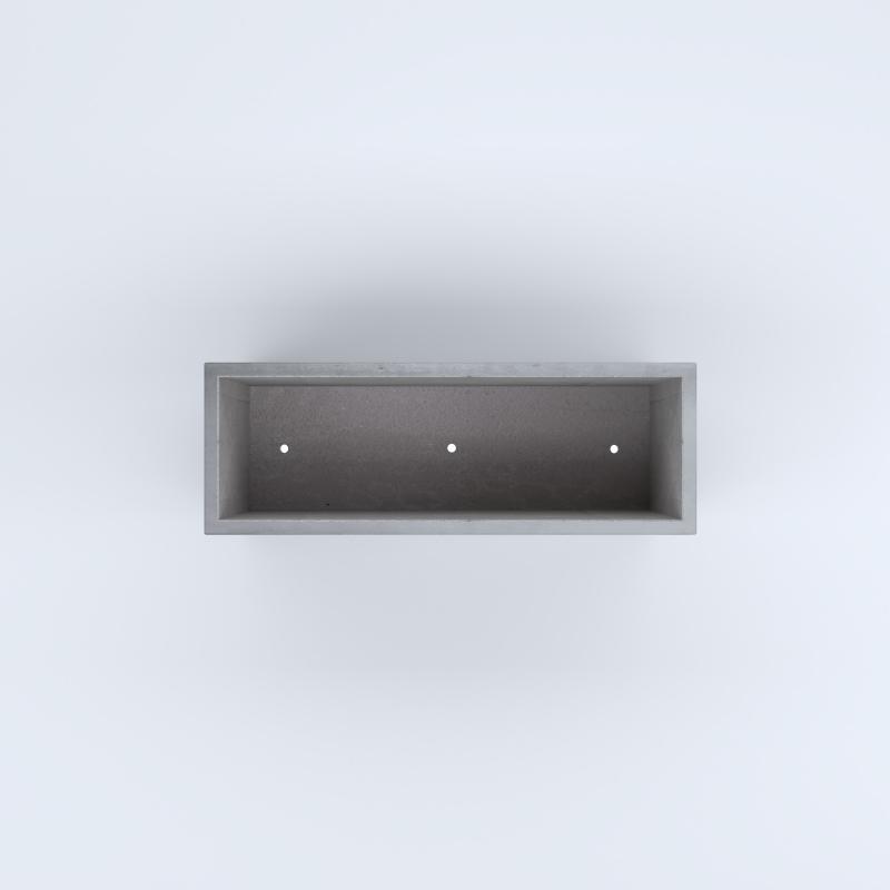 FIORIERE IN CEMENTO LISCE RETTANGOLARI PIEDINI ACQUASTOP CM100X35X50H GRIGIO
