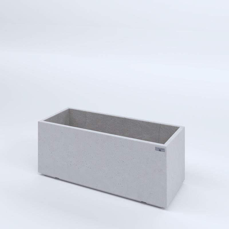 FIORIERE IN CEMENTO LISCE RETTANGOLARI PIEDINI ACQUASTOP CM100X40X40H BIANCO