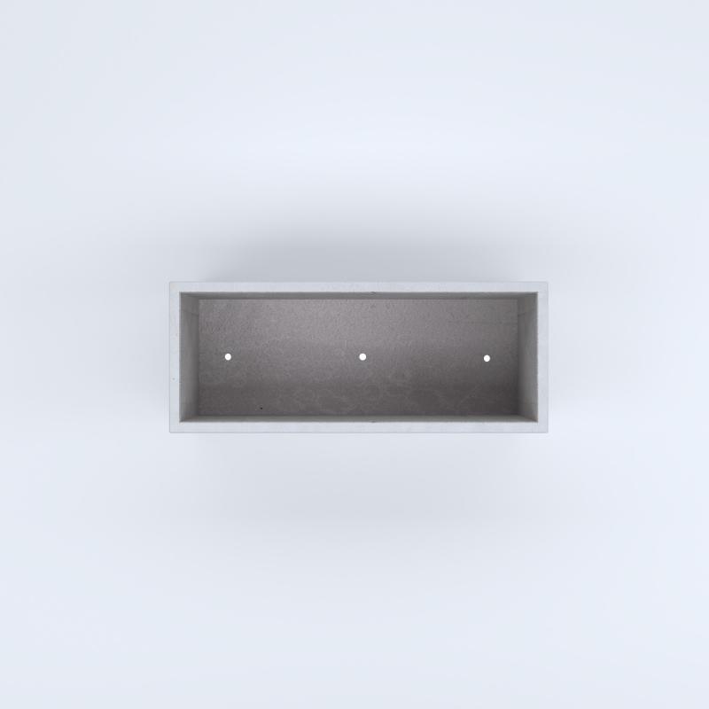 FIORIERE IN CEMENTO LISCE RETTANGOLARI PIEDINI ACQUASTOP CM100X40X40H BIANCO