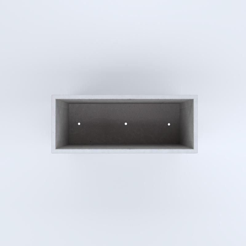 FIORIERE IN CEMENTO LISCE RETTANGOLARI PIEDINI ACQUASTOP CM100X40X60H BIANCO