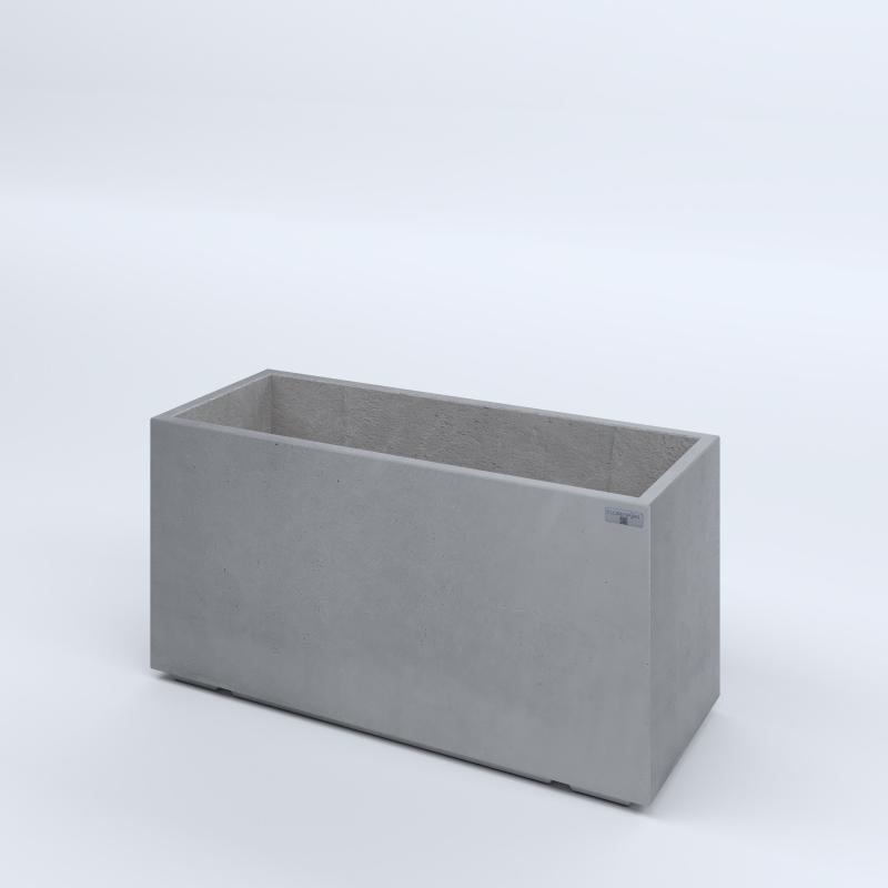 FIORIERE IN CEMENTO LISCE RETTANGOLARI PIEDINI ACQUASTOP CM100X40X50H GRIGIO