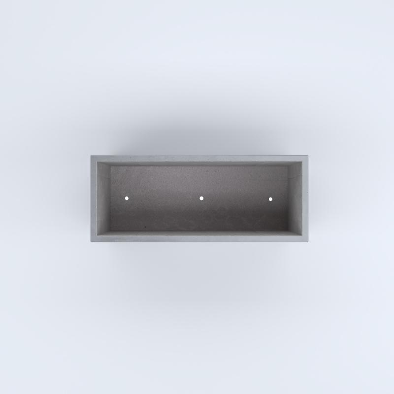 FIORIERE IN CEMENTO LISCE RETTANGOLARI PIEDINI ACQUASTOP CM100X40X50H GRIGIO