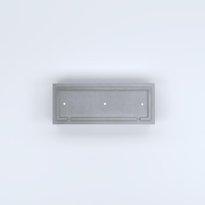 FIORIERE IN CEMENTO LISCE RETTANGOLARI PIEDINI ACQUASTOP CM100X40X70H GRIGIO