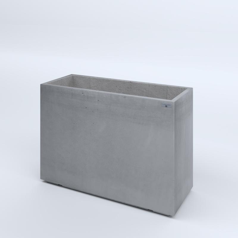 FIORIERE IN CEMENTO LISCE RETTANGOLARI PIEDINI ACQUASTOP CM100X40X70H GRIGIO