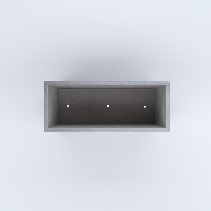 FIORIERE IN CEMENTO LISCE RETTANGOLARI PIEDINI ACQUASTOP CM100X40X70H GRIGIO