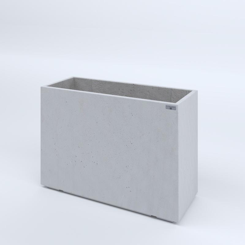 FIORIERE IN CEMENTO LISCE RETTANGOLARI PIEDINI ACQUASTOP CM100X40X70H BIANCO