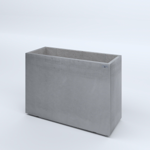 FIORIERE IN CEMENTO LISCE RETTANGOLARI PIEDINI ACQUASTOP CM100X40X60H GRIGIO
