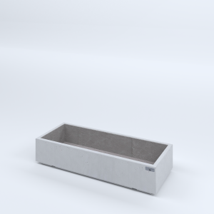 FIORIERE IN CEMENTO LISCE RETTANGOLARI PIEDINI ACQUASTOP CM100X40X20H BIANCO