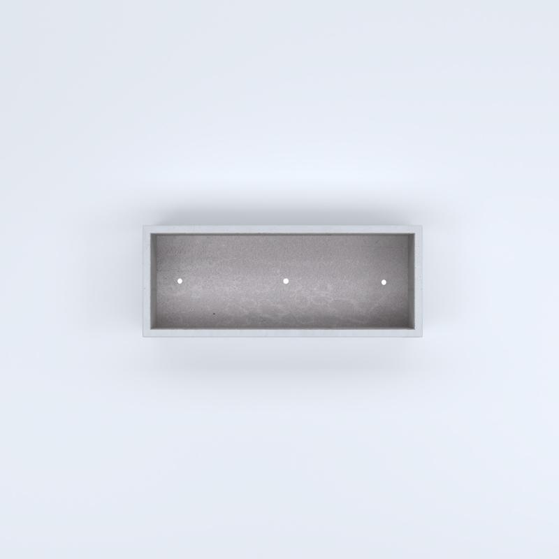FIORIERE IN CEMENTO LISCE RETTANGOLARI PIEDINI ACQUASTOP CM100X40X20H BIANCO