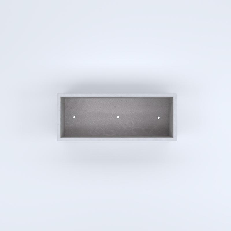 FIORIERE IN CEMENTO LISCE RETTANGOLARI PIEDINI ACQUASTOP CM100X40X30H BIANCO