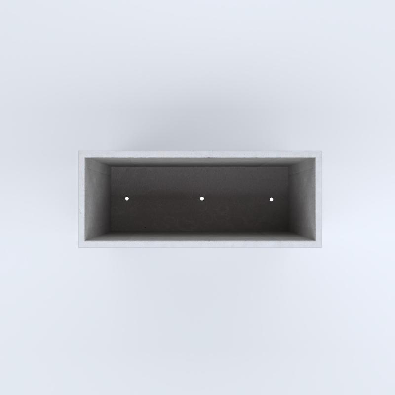 FIORIERE IN CEMENTO LISCE RETTANGOLARI PIEDINI ACQUASTOP CM100X40X80H BIANCO