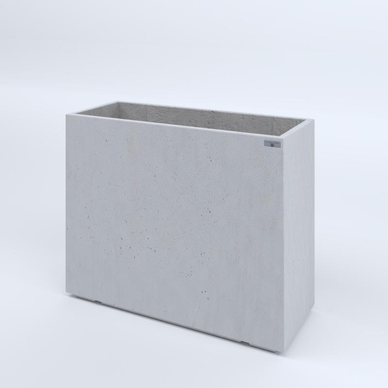 FIORIERE IN CEMENTO LISCE RETTANGOLARI PIEDINI ACQUASTOP CM100X40X80H BIANCO