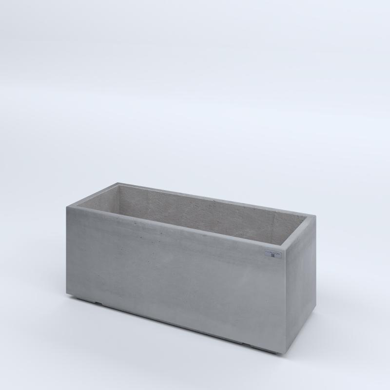 FIORIERE IN CEMENTO LISCE RETTANGOLARI PIEDINI ACQUASTOP CM100X40X40H GRIGIO