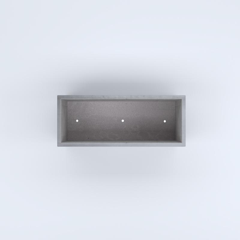 FIORIERE IN CEMENTO LISCE RETTANGOLARI PIEDINI ACQUASTOP CM100X40X40H GRIGIO