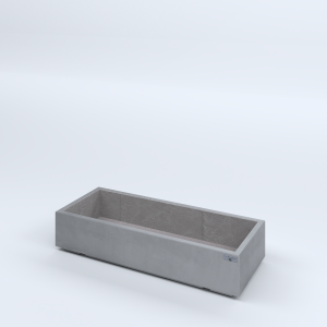 FIORIERE IN CEMENTO LISCE RETTANGOLARI PIEDINI ACQUASTOP CM100X40X20H GRIGIO