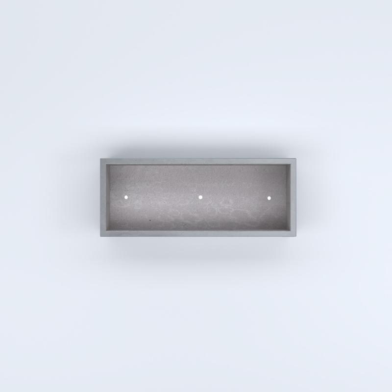 FIORIERE IN CEMENTO LISCE RETTANGOLARI PIEDINI ACQUASTOP CM100X40X20H GRIGIO